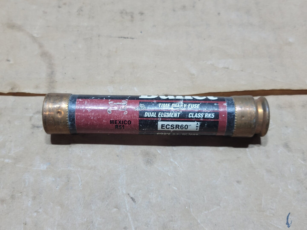 BULLET 60 Amp, 600 Volt, Class RK5 Time-Delay Fuse ECSR60