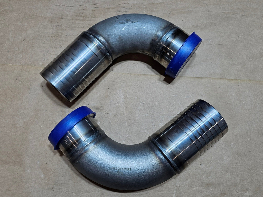 DMIC 2-1/2" Code 61 Flange x 3" Hose Barb 90 Deg Elbow SBE30HB25SM11 (Box of 2)