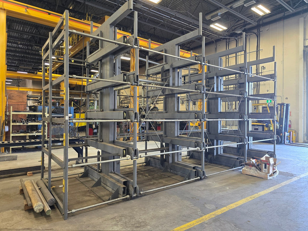 STEEL STORAGE SYSTEMS Double-Sided Roll-Out Cantilever Rack - 24' Storage Length - 5,300 LB Arm Capacity 5T-4G-30X75R-24