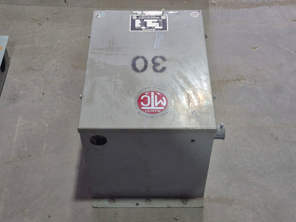 MARCUS TRANSFORMER 30 kVA Transformer 600 pri. volts, 240 sec. volts MAT30A19