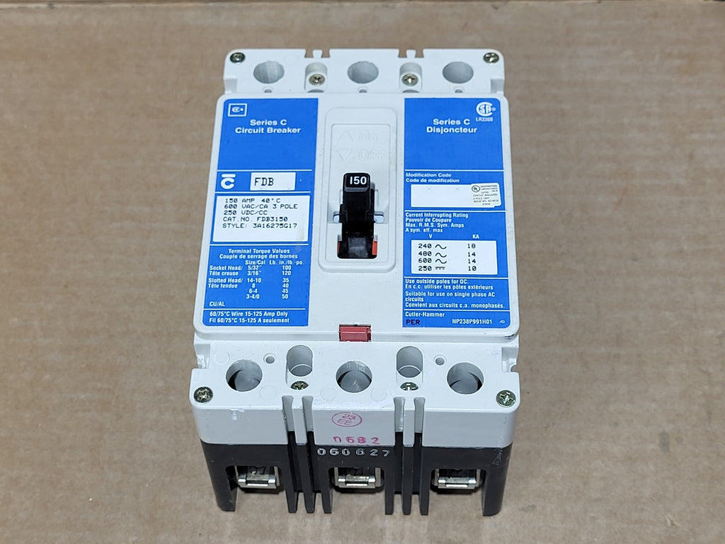 CUTLER-HAMMER 150 Amp 3 Pole 600 Volts Circuit Breaker FDB3150