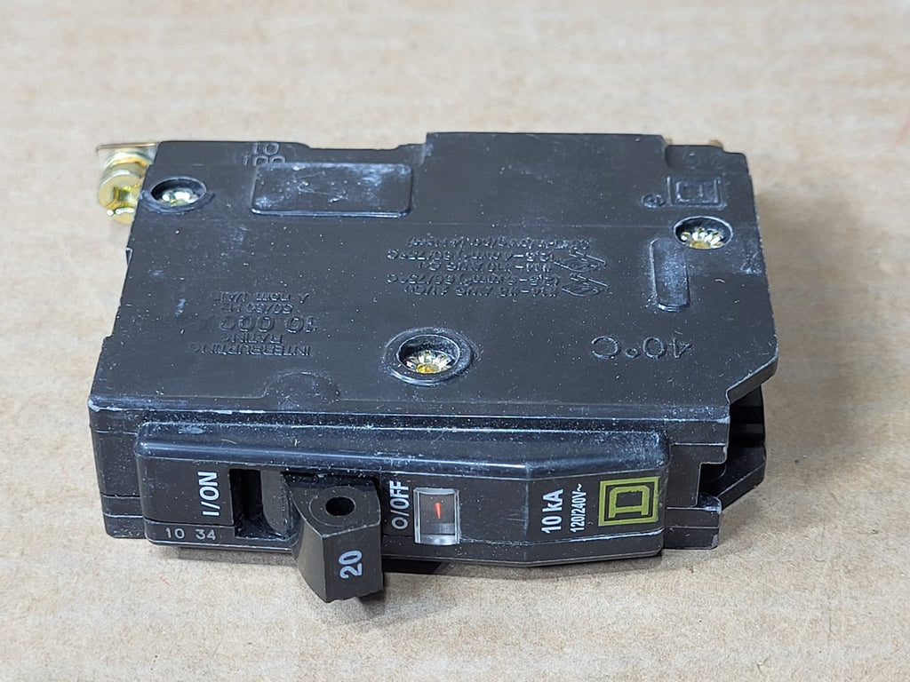 SQUARE D 20 Amp, 1 Pole, 120/240 Volt Circuit Breaker QOB120