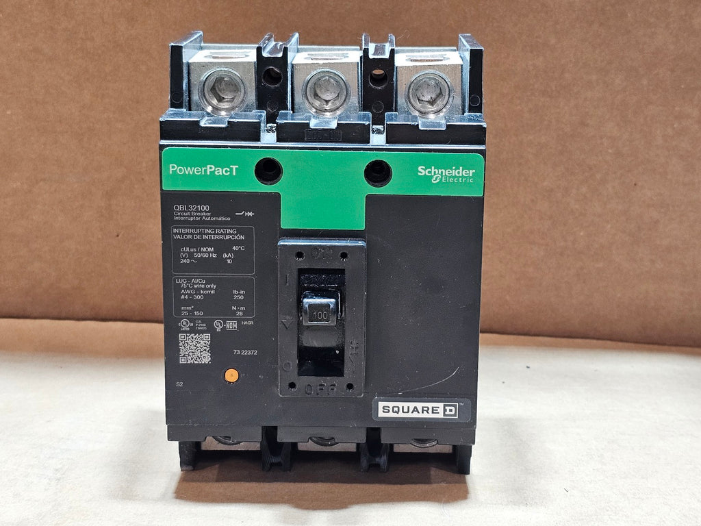 SCHNEIDER ELECTRIC 100 Amp 3 Pole 240 Volts Circuit Breaker QBL32100