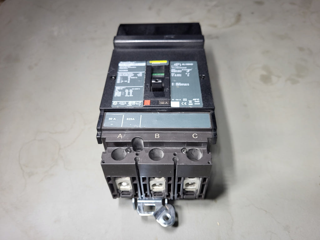 SQUARE D 50 Amp, 3 Pole, 600 Volt Circuit Breaker HGA36050