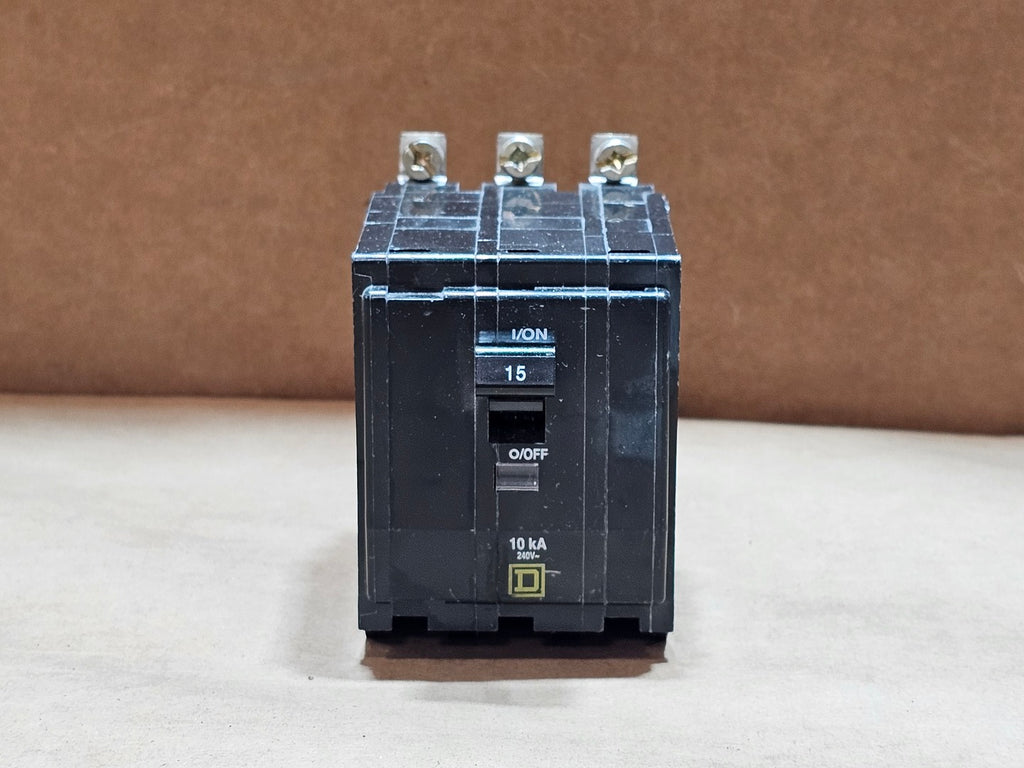 SQUARE D 15 Amp 240 Volts 3 Pole Circuit Breaker QOB315