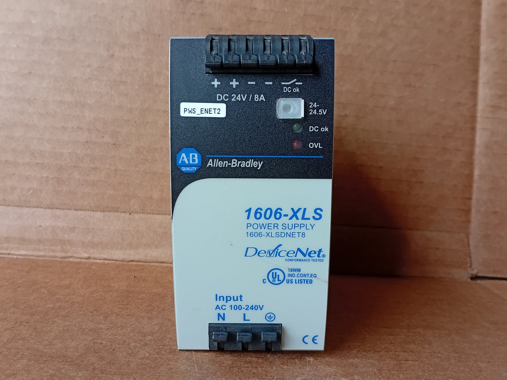 ALLEN-BRADLEY 8 Amp, 24VDC, 192W, 1-Ph Power Supply 1606-XLSDNET8
