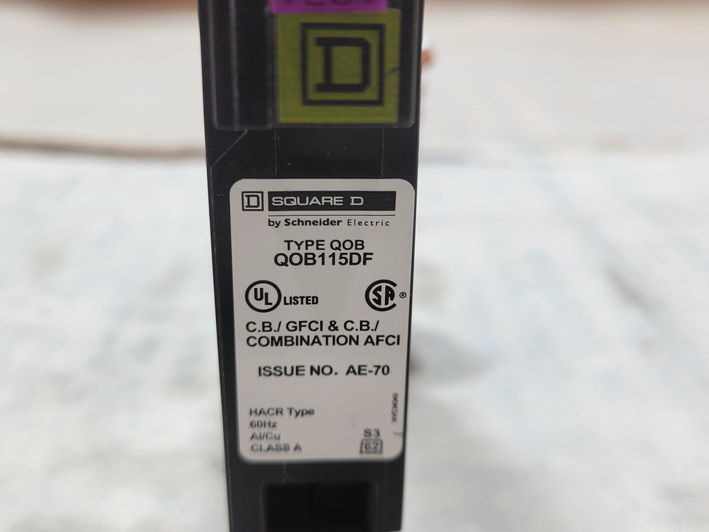 SQUARE D 15 Amp 120 Volts 1 Pole AFCI Circuit Breaker QOB115DF