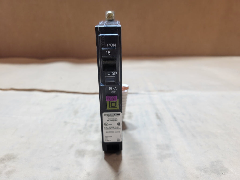 SQUARE D 15 Amp 120 Volts 1 Pole AFCI Circuit Breaker QOB115DF