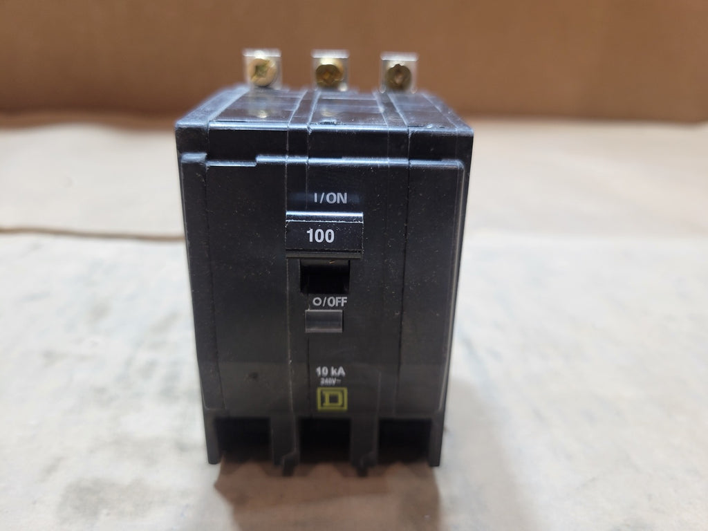 SQUARE D 100 Amp 240 Volts 3 Pole Circuit Breaker QOB3100