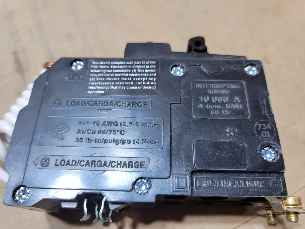 SQUARE D 20 Amp 120/240 Volts 2 Pole GFCI Circuit Breaker QOB220EPD