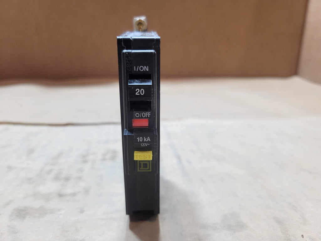SQUARE D 20 Amp, 1 Pole, 120 Volts Circuit Breaker QOB120GFI