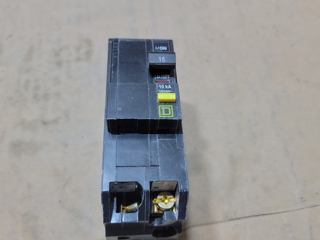 SQUARE D 15 Amp 2 Pole 120/240 Volts Circuit Breaker QOB215GFI