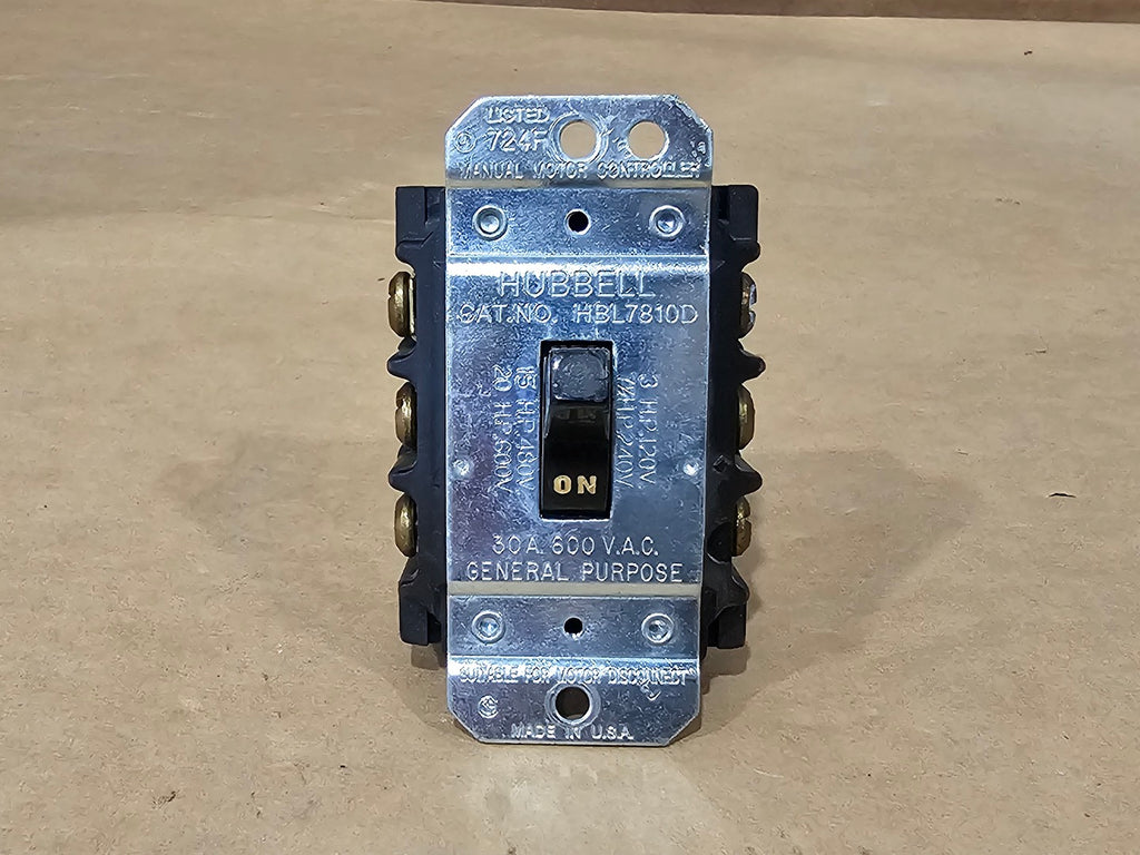 HUBBELL 30 Amp, 3 Pole, 600 Volts Motor Disconnect Switch HBL7810D