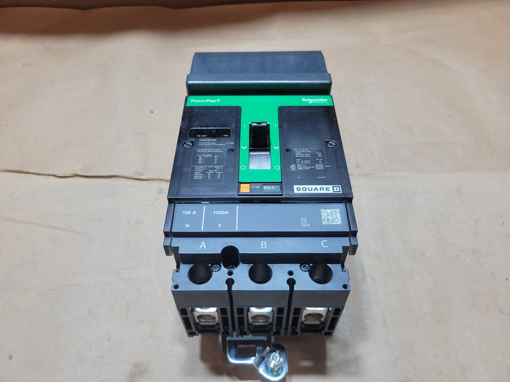 SQUARE D 100 Amp 600 Volts 3 Pole Circuit Breaker HGA36100