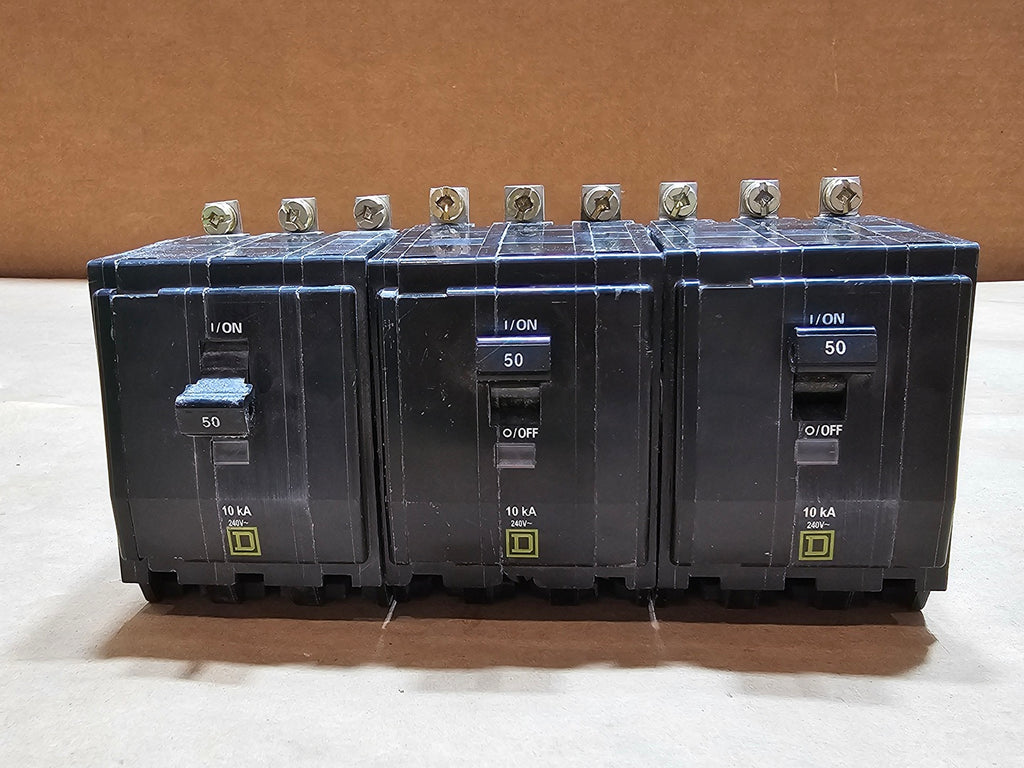 SQUARE D 50 Amp 240 Volts 3 Pole Circuit Breaker QOB350 (Box of 3)