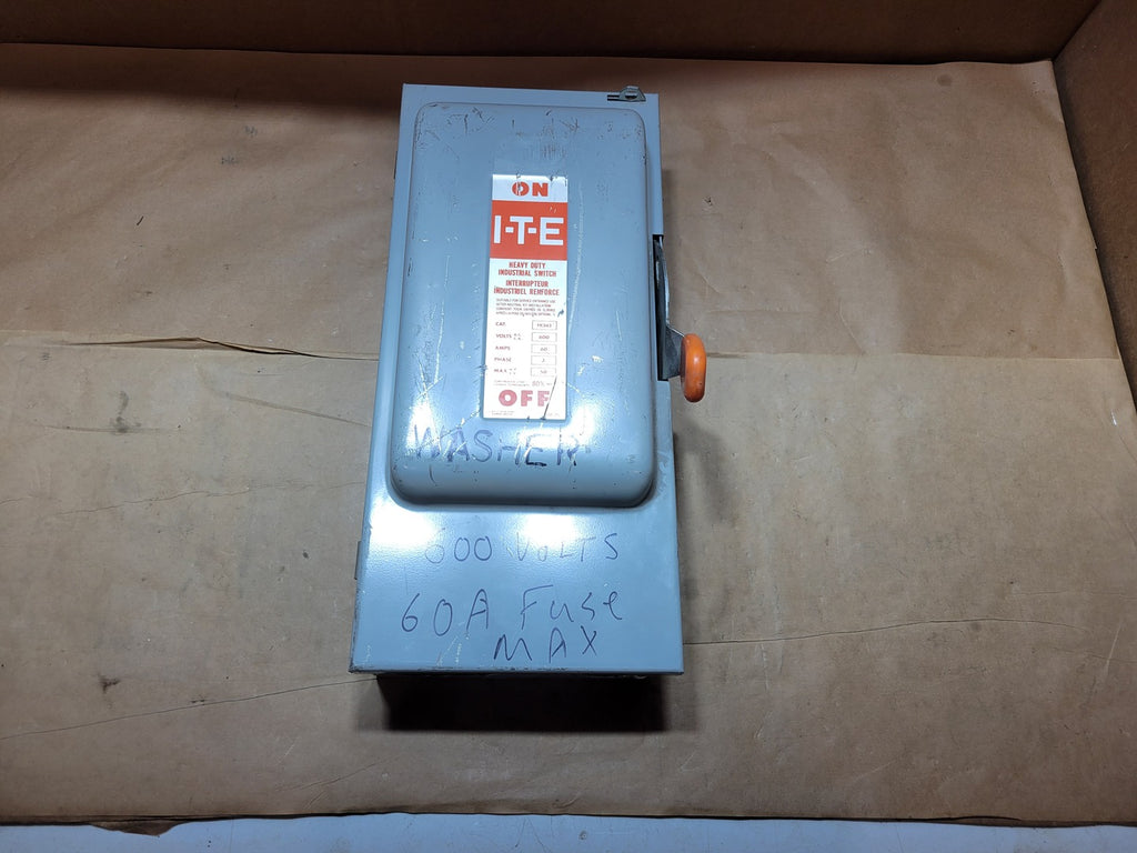 I.T.E. 50 HP, 60A, 600V, 3-Phase Fusible Heavy-Duty Safety Switch FK362