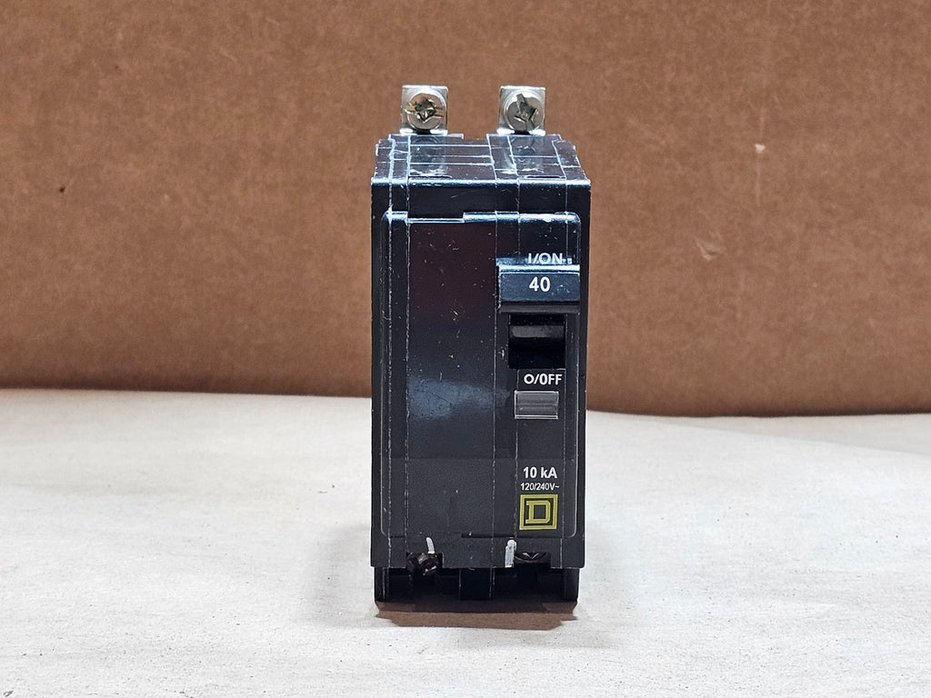 SQUARE D QOB240 40A 2-Pole Bolt-On Thermal Magnetic Circuit Breaker 120/240V 10kA