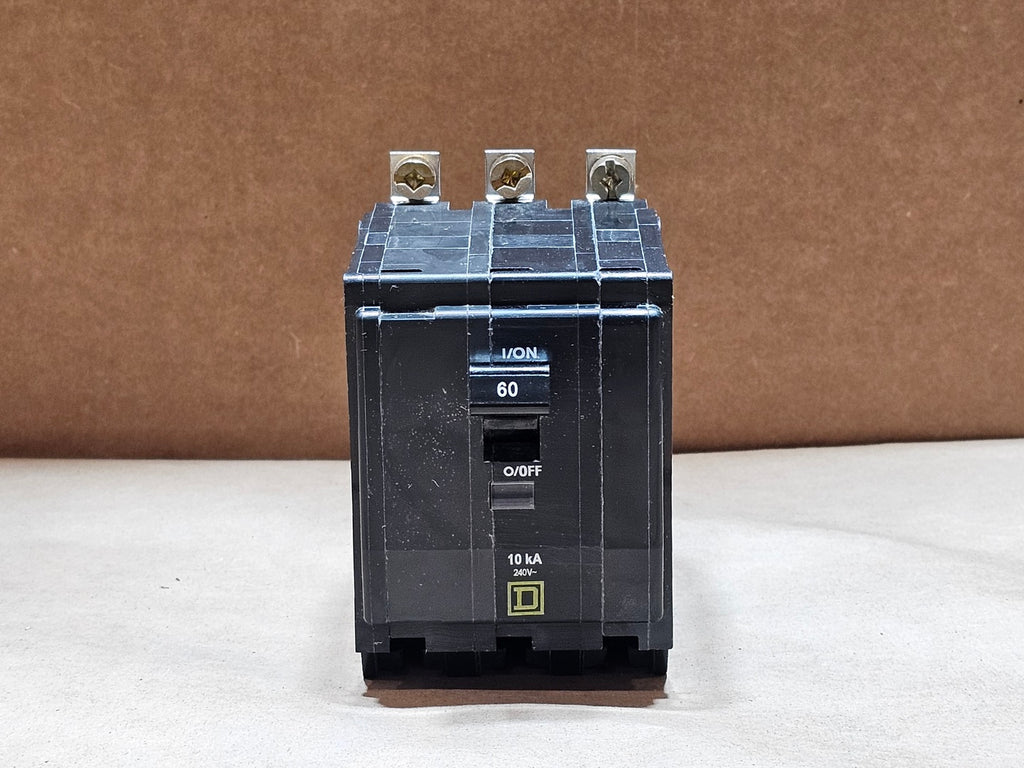 SQUARE D QOB360 60A 3-Pole Bolt-On Thermal Magnetic Circuit Breaker 120/240V 10kA
