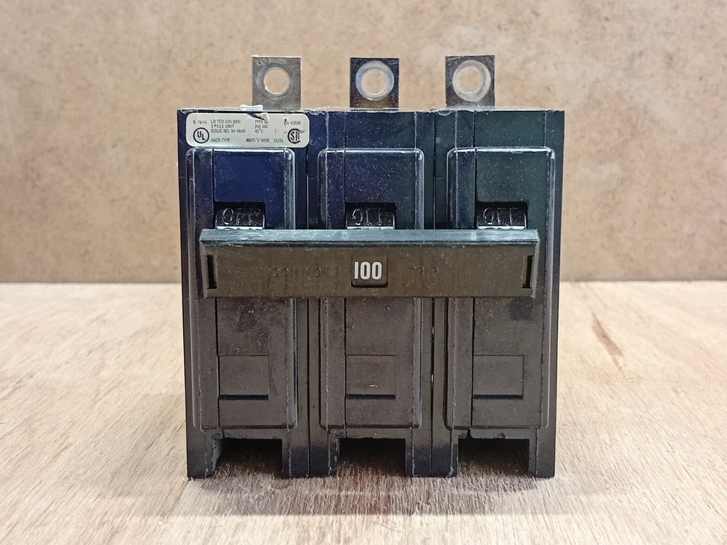 CUTLER-HAMMER 100 Amp, 3 Pole, 240 Volts Circuit Breaker BAB3100H