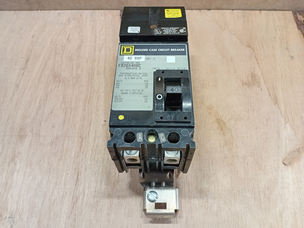 SQUARE D FA26040AC 40A 2-Pole 600V I-Line Thermal-Magnetic Molded Case Circuit Breaker