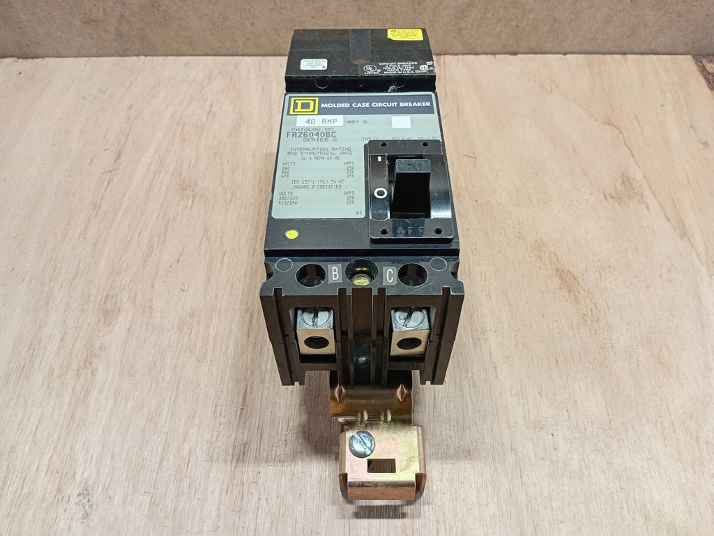 SQUARE D FR26040BC 40A 2-Pole 600V I-Line Thermal-Magnetic Molded Case Circuit Breaker