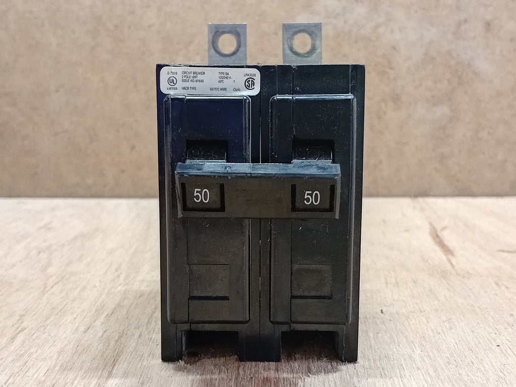 CUTLER-HAMMER BA250 50A 2-Pole 120/240V Quicklag Bolt-On Circuit Breaker