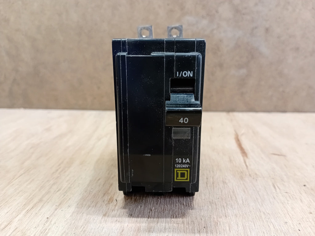 SQUARE D QOB240 40A 2-Pole 120/240V 10kA Bolt-On Thermal Magnetic Circuit Breaker