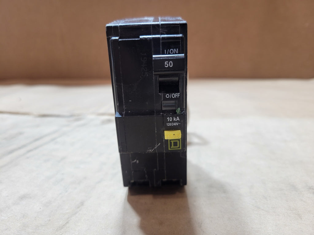 SQUARE D 50 Amp, 2-Pole, 120/240V Plug-In GFCI CIrcuit Breaker QO250GFI