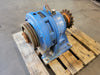 SUMITOMO SM-CYCLO CHH-6175Y-29 29:1 Shaft Mounted Gear Reducer 1750 RPM Input w/ Chain Sprocket & Dual V-Belt Pulley