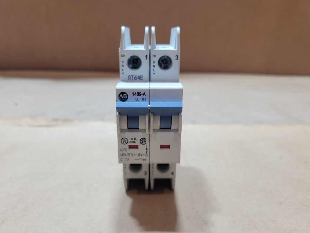 ALLEN-BRADLEY 7 Amp 2-Pole 480Y/277V DIN Rail Circuit Breaker 1489-A2C070