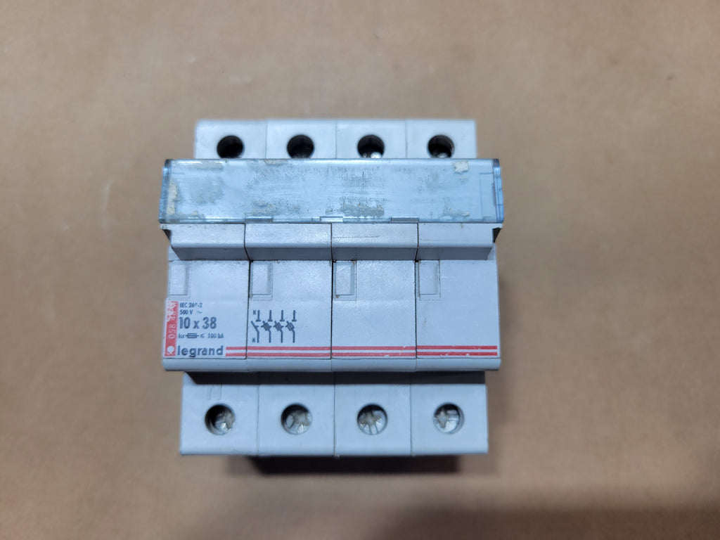 LEGRAND 3P+N DIN Rail Fuse Holder 10x38mm 500VAC 005848