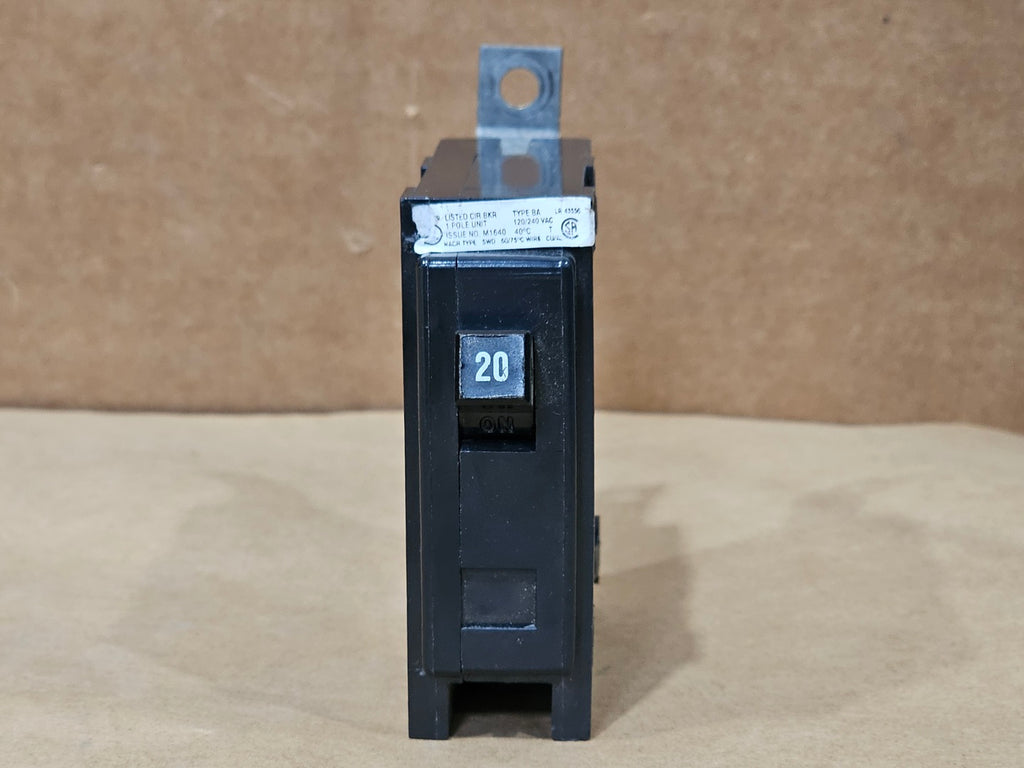 CUTLER-HAMMER Quicklag BA120 20A 1-Pole 120/240VAC Bolt-On Circuit Breaker