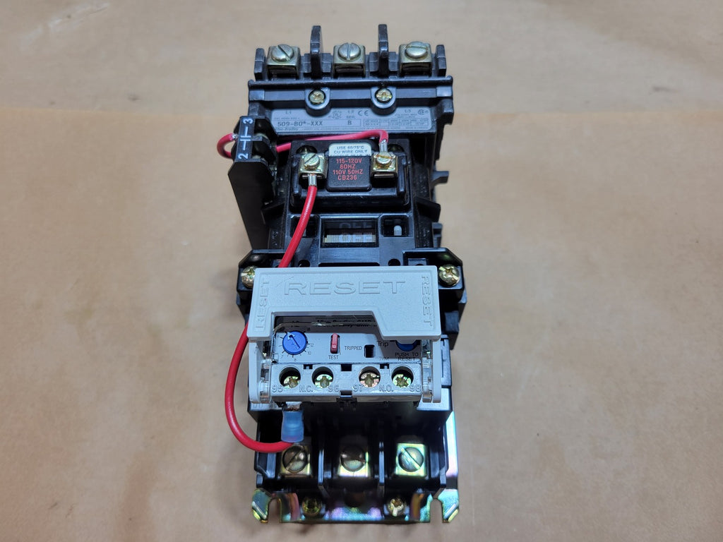 ALLEN-BRADLEY 509-BOD-B1G NEMA Size 1 3-Phase Magnetic Motor Starter 120V Coil 592-B1GA Overload 5.7-18A