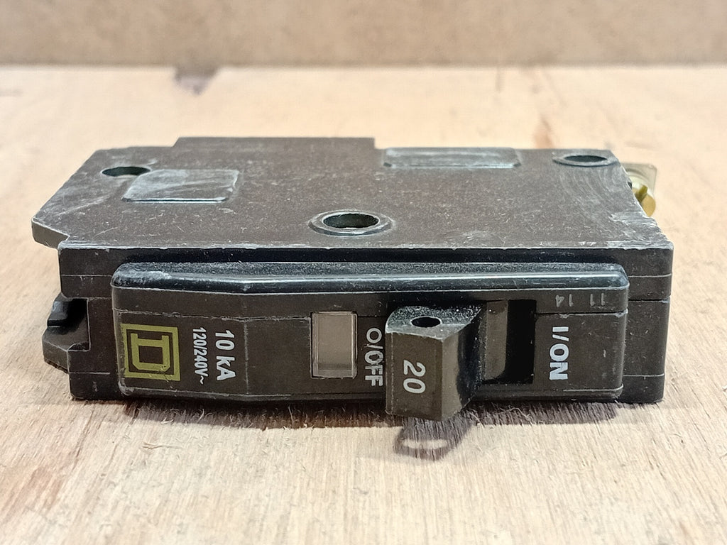 SQUARE D QOB120 20A 1-Pole Bolt-On Thermal Magnetic Circuit Breaker 120/240VAC 10kA