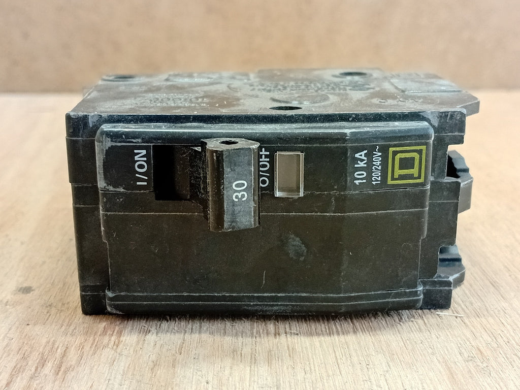SQUARE D QOB230 30A 2-Pole Bolt-On Circuit Breaker 120/240VAC 10kA HACR