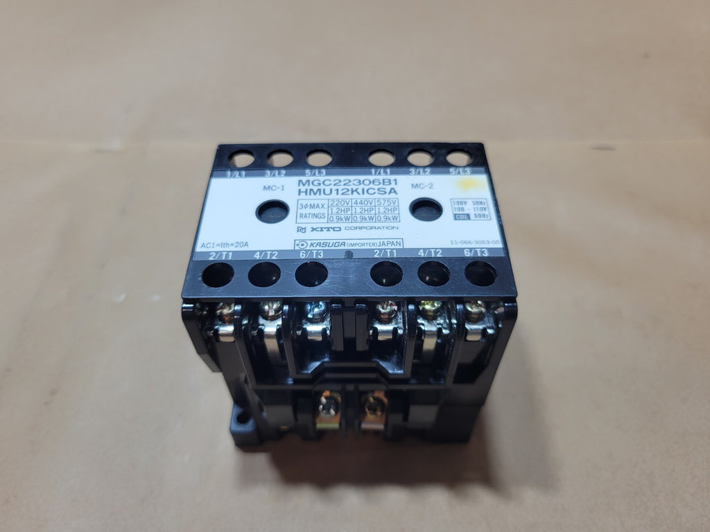 KITO MGC22306B1 HMU12KICSA 1.2 HP Reversing Contactor 100-110V Coil