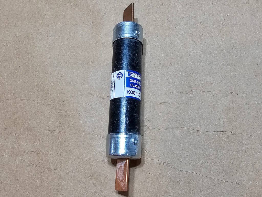 EDISON 100A 600VAC Class H One-Time Fast-Acting Knife-Blade Fuse KOS100