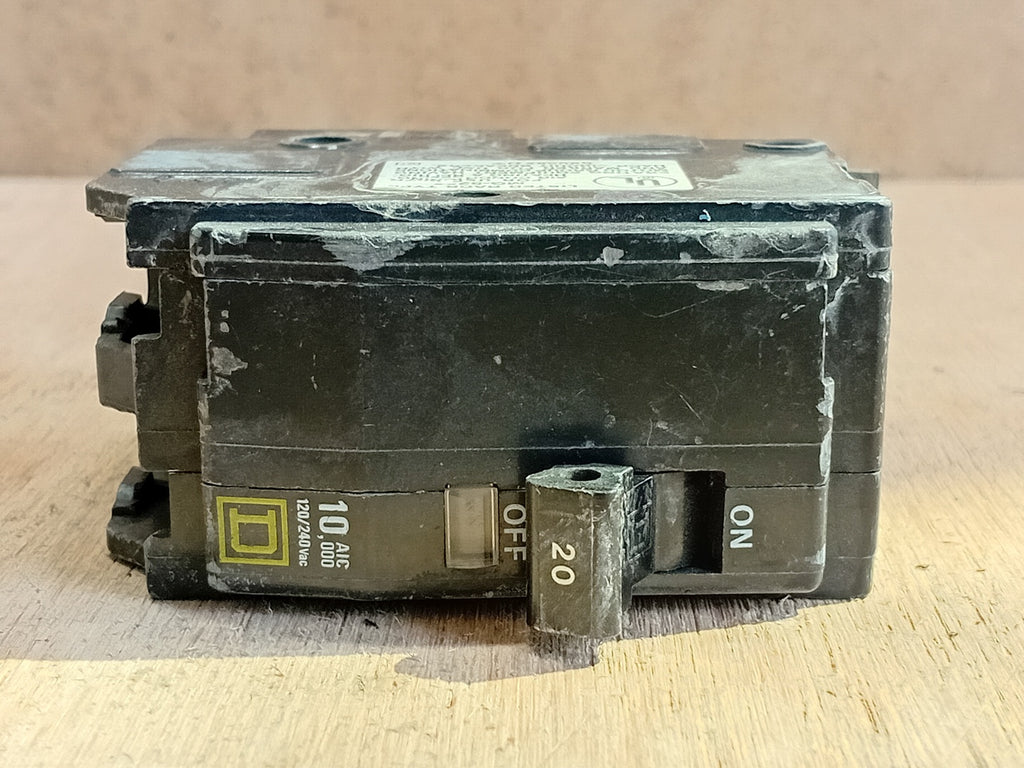 SQUARE D QOB220 20A 2-Pole 120/240VAC 10kA Bolt-On Circuit Breaker