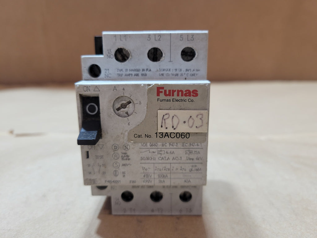 FURNAS 3-Pole Manual Motor Starter Protector 4-6A 13AC060