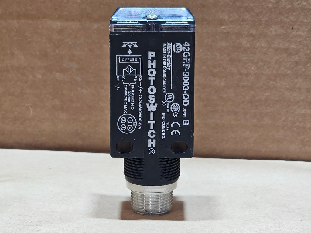 ALLEN-BRADLEY 42GRP-9003-QD Series B PHOTOSWITCH 5 ft Diffuse Photoelectric Sensor 70-264VAC/VDC