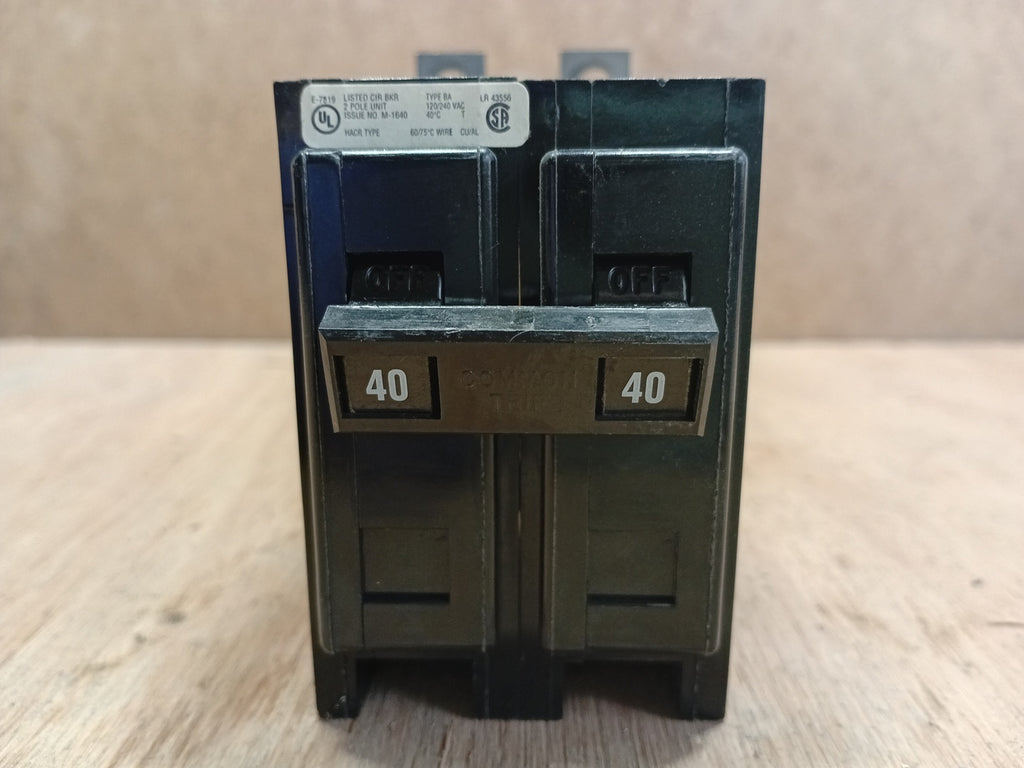 CUTLER-HAMMER 40 Amp, 2 Pole, 120/240 Volts Circuit Breaker BAB2040