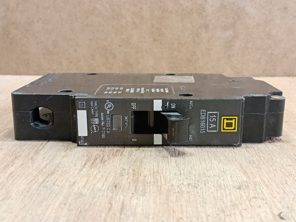 SQUARE D 15 Amp, 1 Pole, 347 Volts Bolt-On Circuit Breaker EDB16015