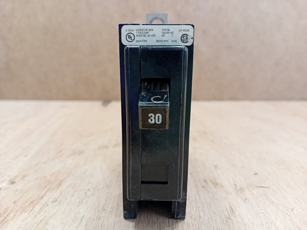 CUTLER-HAMMER 30 Amp, 1 Pole, 120/240 Volts Circuit Breaker BAB1030