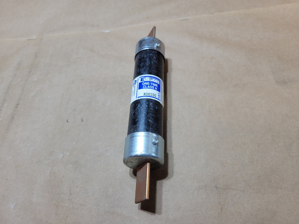 EDISON 100A 600VAC Class H One-Time Fast-Acting Knife-Blade Fuse KOS100