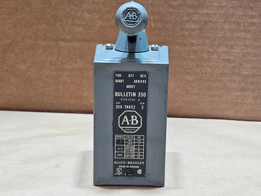 ALLEN-BRADLEY 350-TAV32 Series C Size A 600VAC Forward-Off-Reverse Drum Switch