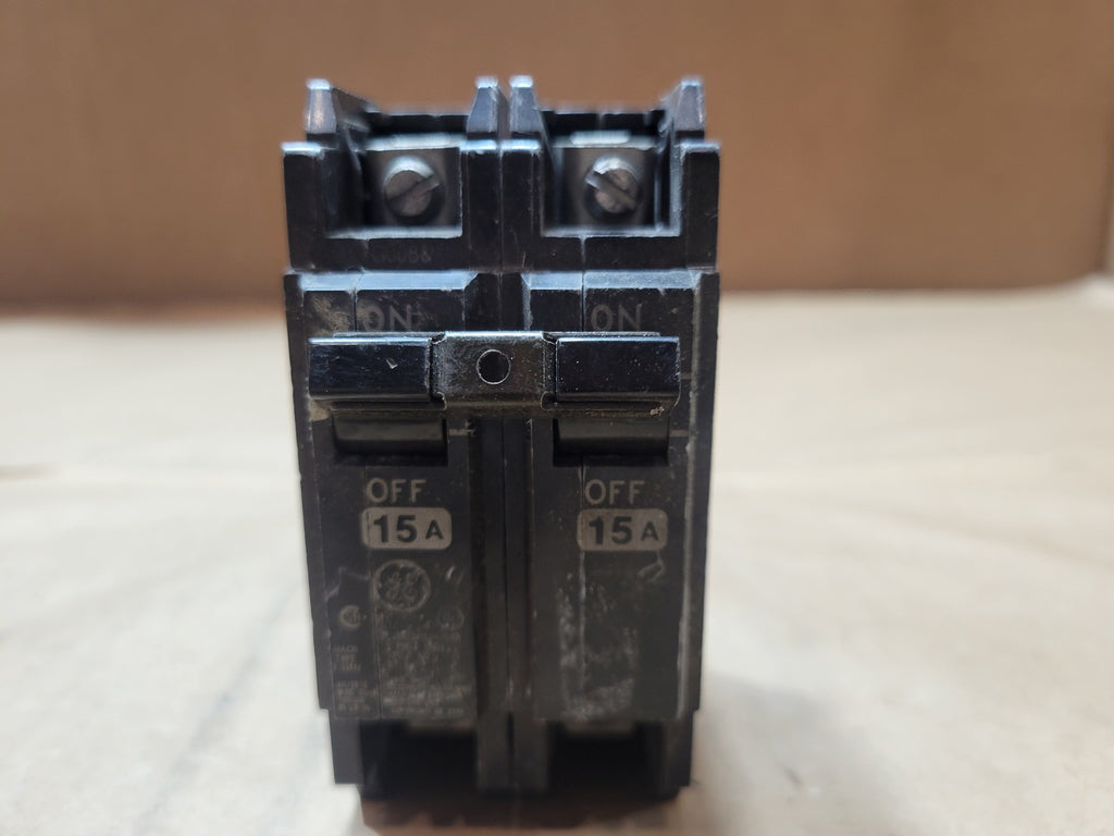 GENERAL ELECTRIC 15 Amp, 2 Pole, 120/240VAC Plug-in Circuit Breaker THQL2115