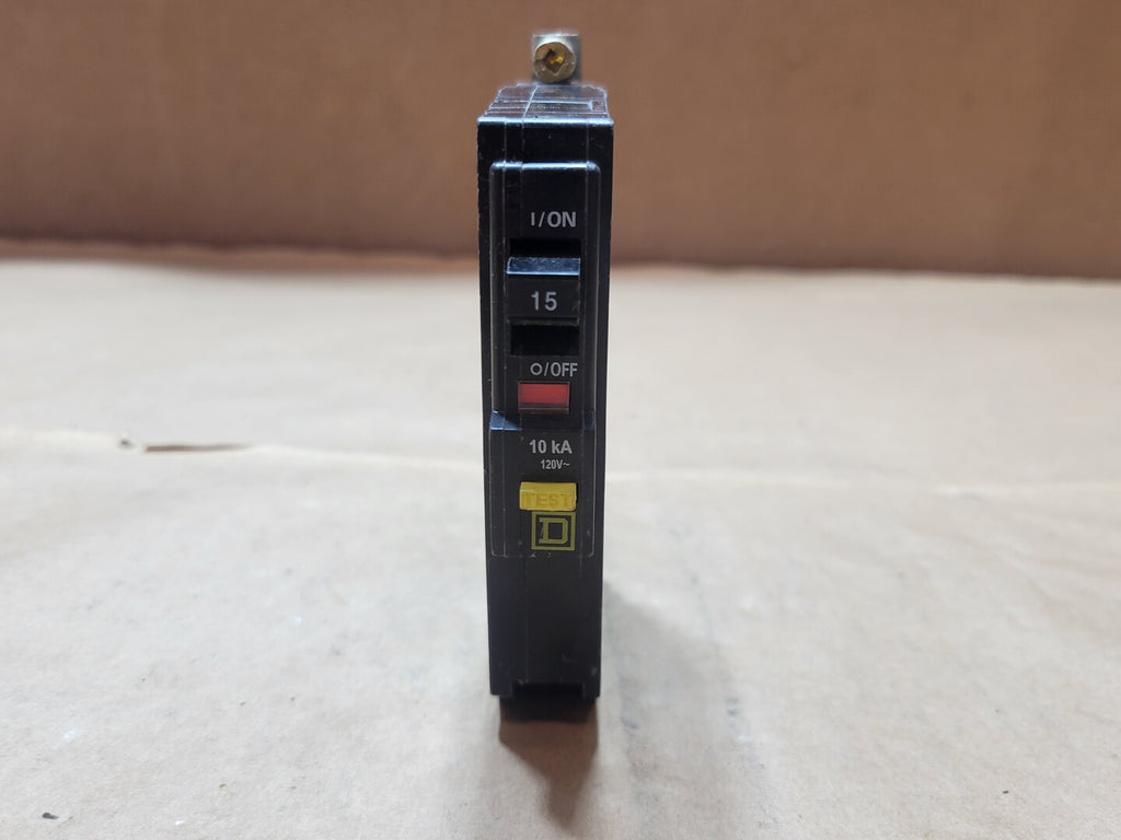 SQUARE D 15 Amp, 1 Pole, 120VAC Ground Fault Circuit Breaker QOB115GFI