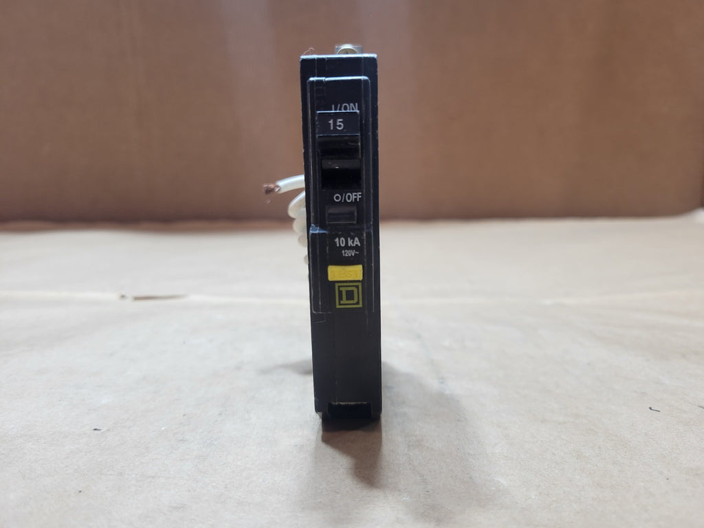 SQUARE D 15 Amp, 1 Pole, 120VAC Ground Fault Circuit Breaker QOB115GFI