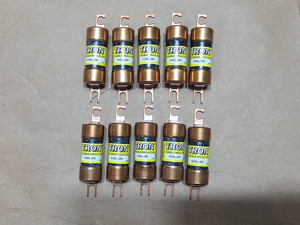 BUSSMANN 20A 600VAC / 250VDC HRC Form II Class C Fuse TRON CGL-20 (Box of 10)