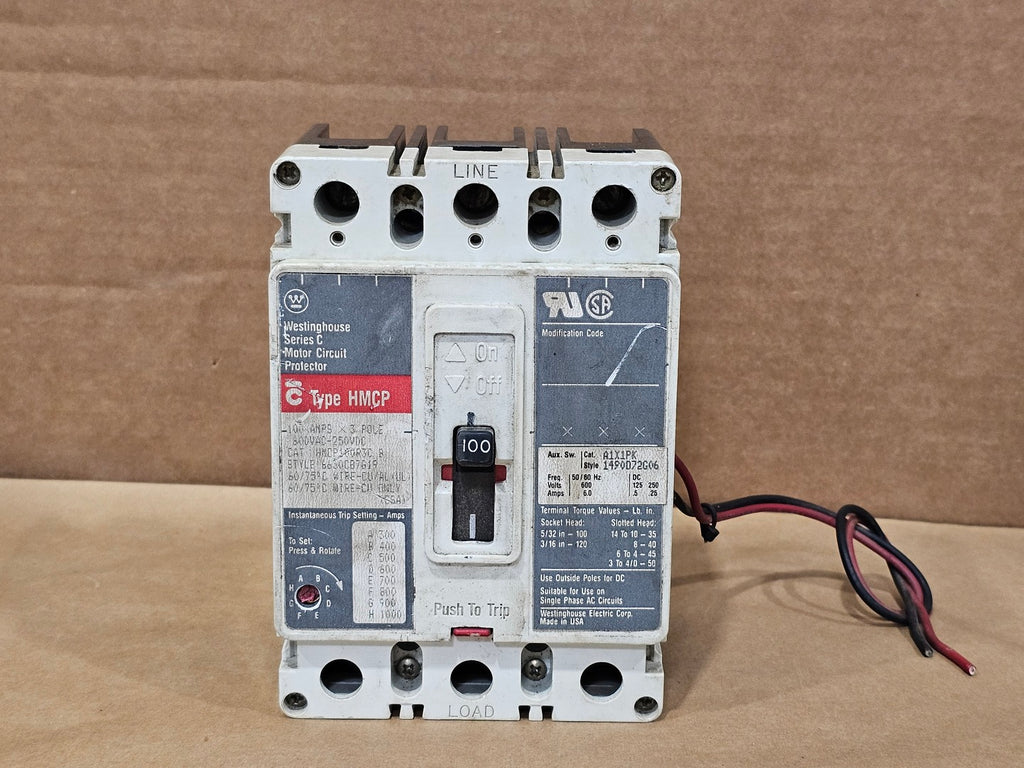 EATON 100 Amp, 3 Pole, 600 Volt Circuit Breaker HMCP100R3C